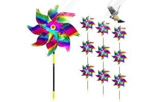 LGZIN Molino de Viento Reflectante, 10 Piezas Molinillos de Viento para Pajaros, Repelentes de Molino de Viento, Repelente de Aves, Molinillo de Viento Jardin para Proteger Jardines Huertos Patios (B)