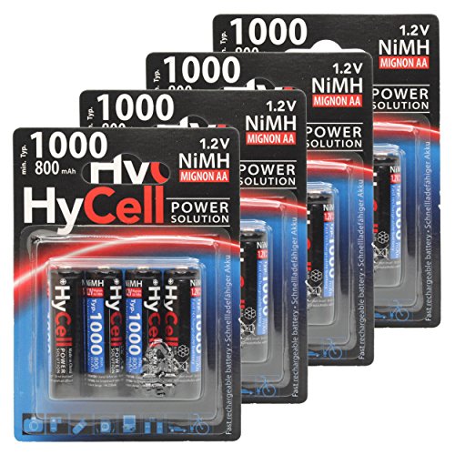 HyCell wiederaufladbar Akku Batterie Mignon AA 1000mAh NiMH ohne Memory-Effekt 16er Pack Photo Fotoakku Digitalkamera Spielzeug-Akku HyCell wiederaufladbar Akku Batterie Mignon AA 1000mAh NiMH ohne Memory-Effekt 16er Pack Photo Fotoakku Digitalkamera Spielzeug-Akku