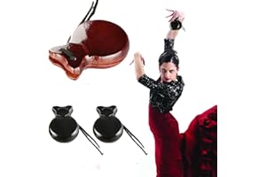 YXRRVING Traditionelle Spanische Kastagnetten - Holz-Flamenco-Tanz-Instrument mit Schnur, Hand-Percussion für Anfänger, Spanien Souvenir, Geschenk, 2 Stück