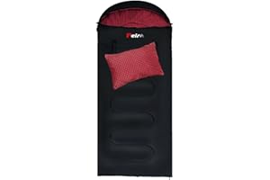 Peirhw XL Sleeping Bags for Adults - Extra Wide Rectangular 3 Season Sleeping Bag with Pillow and Carrying Bag, 300gsm Cotton Waterproof Camping Sleeping Bag for Indoor Outoor Use