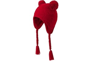 KAKU NANU Cappello Bambino Invernale con Copriorecchie 6 Mesi-4 Anni Knit Berretti Cappello Lana con PON PON Bambina Cappello Bambino