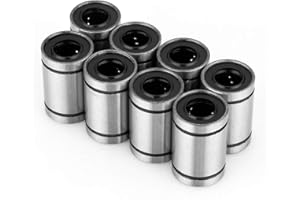 YOSOO HEALTH GEAR Liniowe łożyska kulkowe LM10UU 8 szt. 10 mm liniowe łożyska kulkowe do drukarki 3D cylinder części CNC, zestaw 8 szt.