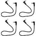 AS Axis Spindleon 4 Pack Câbles d’Alimentation DC 5,5 x 2,1 mm à Double Angle Droit 30 cm Compatible avec RockBoard Pédalier Guitare