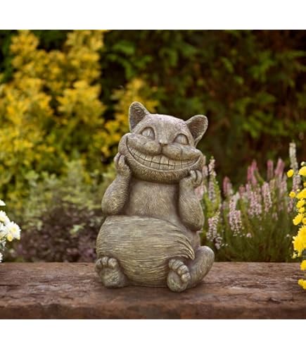 Statues Jardin Alice Au Pays Des Merveilles - Ensemble 5 Personnages En Résine : Alice, Chapelier, Lapin, Chat, Chenille