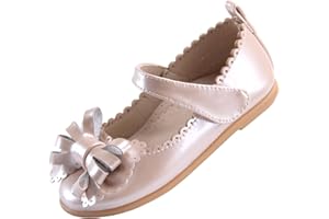 EIGHT KM Ballet Shoes for Girls Kids Princess Shoes - Multi-Colored for Ages 2-7 Years - Girls Wedding Shoes - Party Gift White, Pink, Blue, Black Ballet Shoes - Flat Shoes Flower Girl Shoes