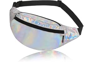 RIDIRUN Gürteltasche Damen Bauchtasche Mode Hüfttasche Wasserdicht PU Leder Mädchen Umhängetaschen Handytasche Tasche Outdoor Sport Running Hüfttasche Urlaub Geld Pouch Pack Silber