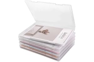 LDXDRU 5-Pack Dokumentlåda A4, Transparent Dokumentförvaring 30,5 x 22,3 x 2,2 cm, Tunn A4 Förvaringsbox för Papper, Skola, K