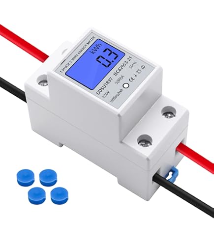 Contatore Elettrico Monofase MID 5(80)A 230V LCD Per Guida DIN - Tariffa Unica