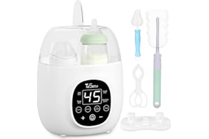Calienta Biberones Esterilizador Biberones Calentador Biberones Doble 8 en 1 con Pantalla LCD, Calentamiento Rápido/Descongel