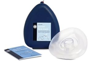 RELIANCE MEDICAL First Aid PADI Scuba Resuscitation Face Shield CPR Pocket Mask & Oxygen Port EMT in Hard Case - Blue