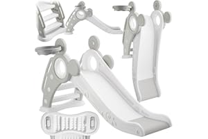 Tectake® Toboggan Intérieur et Extérieur Pliable pour Enfant avec Panier de Basket Amovible - Jouet 2 Ans Idéal pour Parcours de Motricité dans Chambre, Salon, Jardin