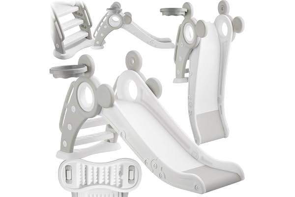 tectake® Toboggan Intérieur et Extérieur Pliable pour Enfant avec Panier de Basket Amovible - Jouet 2 Ans Idéal pour Parcours de Motricité dans Chambre, Salon, Jardin