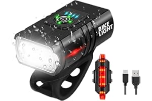 Journeyside Lumiere Velo Avant et Arriere, 6 + 4 Ｍodes Éclairage Vélo avec Ｄeux Perles de Lampe Forte,Lampe Vélo Rechargeables USB Étanches IPX5, Phare Velo Adaptés à Conduite de Nuit, VTT, Cyclisme