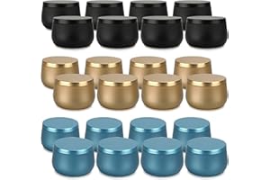 TWINKLE STAR 24 Tarros Metálicos Vacíos para Hacer Velas, Mini Tarros de 8 Oz, Accesorios Para Kits de Velas DIY, Tarros para Almacenar té Seco, Dulces, Especias, Regalos