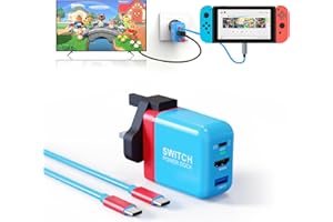 TREASLIN 36W Switch Docking Station,for Nintendo Switch,Mini Portable TV Docking Station with 4K@60Hz HD/USB2.0/PD USB-C Fast Charging Ports, Full-Featured USB-C Cable Included,