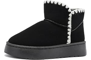 Jifenkla Botas de Nieve Mujer,Botines con diseño de encaje ondulado de moda，Forradas con Pelo Botas de Invierno,Impermeables Antideslizantes Zapatos,Senderismo Deportes Trekking