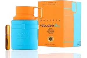 DRIKANBEST Odyssey Mandarin Sky – Perfume Árabe para Hombre 100ml | Fragancia Cítrica-Amaderada de Larga Duración | Elegante y Sensual | Producto Original + Atomizador 5ml de Regalo