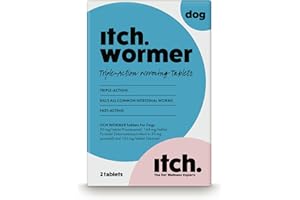Itch - Worming Tablets for Dogs 3kg-19kg - 2 Tablets - Treats Roundworms, Tapeworms, Hookworms and Whipworms - Kills Worm Larvae (packaging may vary)