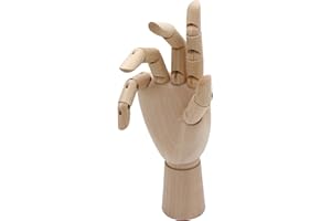 Paintersisters® Main articulée, 25 cm à Droite, Main Mobile en Bois, Main modèle Mannequin Modèle Main Poupée de Dessin
