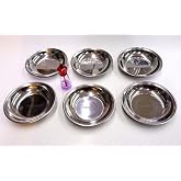 Sihirli Tuzluk Hediye 6 adet 18cm Paslanmaz &Ccedil;elik &Ccedil;ukur Yemek Tabağı DublePorsyon Sağlam Metal Tabak