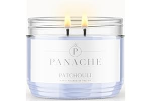 ZAN VILLAGE HOMEWARE Panache Double Wicked Scented Candles | Patchouli | 350 gram Jar Candle | Natural Soy Wax | 48 Hours Burn | Great Gift Set for Women