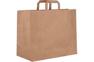 Dila GmbH 50 Stück braune Papiertragetaschen Recyclingbeutel Papiertüten