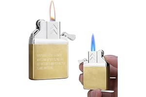 Ultraray Insert, Briquet Tempête, Recharge Gaz Briquet Mode Flamme Commutable, Briquet Tempete Rechargeable, Vintage Briquet Chalumeau Stylé, Cadeau Homme Femme (Vendu sans Gaz)