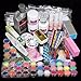 JACKY 21 in 1 Professional Acrylic Glitter Powder French Nail Art Deco Tips Set Kit