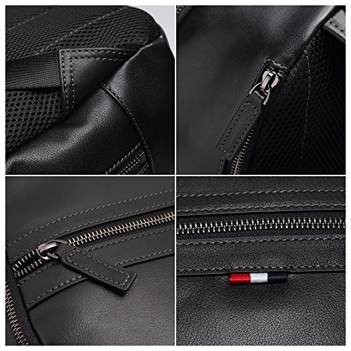 BISON DENIM 14 Zoll Laptop Rucksack Backpack Lederrucksack Schulrucksack f  r Arbeit Campus Studenten Outdoor Reisen Wandern mit Gro  er Kapazit  t  B