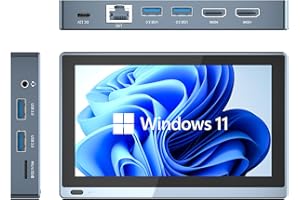 HEIGAOLAPC Mini PC Win 11 Pro, Celeron J4125（Fino a 2,7GHz, Computer portatile micro desktop 8 GB RAM / 256 GB eMMC micro PC 4K HD 60Hz Gigabit Ethernet,WiFi 6/BT5.2/Dual HDMI ufficio