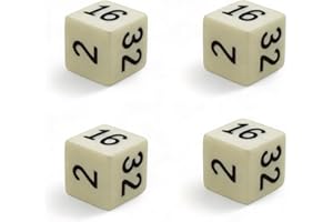 DELALO Backgammon Verdopplungswürfel (64), 4er-Set, Hochwertige Dopplerwürfel für Backgammon (Elfenbein)