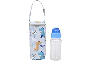 Junbyuhu Sac Isotherme pour Biberon de Lait, Garde Les Bouteilles au Chaud ou au Frais, Fourre-Tout Sac de Transport Portable de Voyage Sac Isotherme à Suspendre pour Lait Maternel (Gris Clair)
