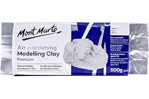 Mont Marte Modelling Clay White – 500g – Fine Even Texture – Easy to Smooth – Air Dry Clay for Pottery, Modelling and Handicrafts