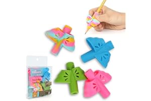 Firesara Pencil Grips, Aides à l'écriture ergonomique Double ailes de papillon Design Posture Correction Tool Pince en caoutchouc Grips pour enfants enfants adultes main droite (4PCS)