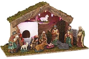 FEERIC CHRISTMAS Crèche de Noël Lumineuse complète Saint-David