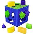 FunBlast Shape Sorter Cubes for Kids - Colour Recognition Shapes Sorting and Plugging Toys, Cube Box with 9 Shapes for 3+ Ys Old Kids, Boys & Girls, Learning Toys for Kids, Multi