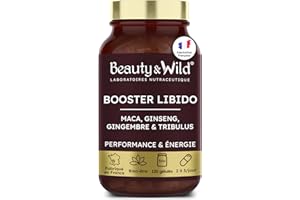 BEAUTY & WILD Libido - Complément Alimentaire Maca, Gingembre, Ginseng, Tribulus, Citruline, Arginine - Améliore la Libido, Performance, Énergie, Musculation, Stimule la testostérone, 120 gélules, Beauty&Wild
