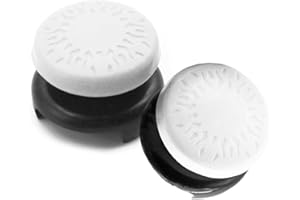 TEUVO Thumbsticks, Silicone Joystick Grips Caps pour PS5 Controller et pour PS4 Controller à Aide avec Viser, Controller et Réduire Pouce Fatigue, Blanc, 2 pièces