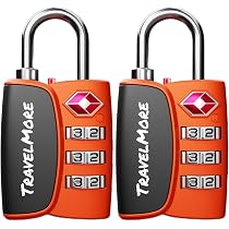 Wiltec Set di 4x Lucchetto tsa a combinazione con 3 cifre, serratura per valigie, custodie e valigette porta armi, chiusura di sicurezza, 4 pezzi