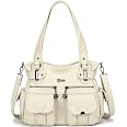 KL928 Damen Handtasche Aus PU-Leder – Umhängetasche Mit Vielen Fächern, 32x12x27 Cm, Schwarz