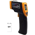 amiciSense Plastic Ir Industrial Thermometer, -50~580°C High Precision Infrared Temperature Sensor With Adjustable Emissivity & Color Lcd For Industrial Use