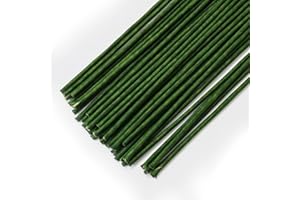 YITEXIN Lot de 80 fils floraux, 30 cm, 3 mm, tiges enveloppées de papier, fil de fleuriste pour fleurs artificielles, couronne, bouquet (vert)