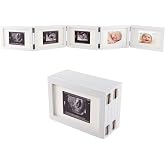 BIUBEE Ebeveynler i&ccedil;in 5 Katlanır Sonogram Resim &Ccedil;er&ccedil;evesi - 11,9 cm &times; 17,3 cm Bebek Ultrason Resim &Ccedil;er&ccedil;evesi Doğal Ahşap Son