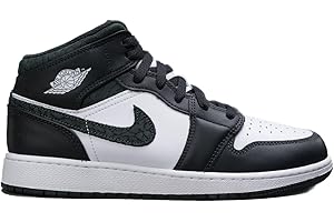 AIR JORDAN 1 Mid SE GS 'Panda Elephant' FB9909-001 Size, Girls, Unisex, Kids, Size, Black, White