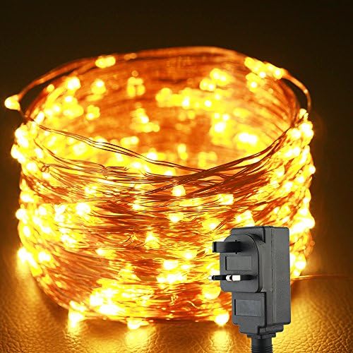 Uping 200 LEDs Copper Wire Fairy Light | Power Adapter Included | String Light of Indoor Outdoor Party Garden Christmas Halloween Holiday Wedding Decoration | Warm White
