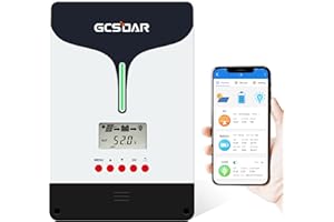 GCSOAR 100A MPPT Solar Charge Controller, 12V/24V/48V Automatic Maximum PV 200V Solar Charge Controller，99% Charging Efficiency Solar Regulator for Gel Sealed Immersion AGM and Lithium Ion Batteries