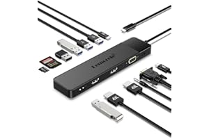‎LEMORELE 𝟐𝟎𝟐𝟒 𝐔𝐩𝐠𝐫𝐚𝐝𝐞 Docking Station USB C Hub 3*Display- 14 in 1, Lemorele USB C Dock 2 HDMI Adapter 4K, 3 USB 3.0, 2 USB 2.0, VGA, Type-C 3.0, PD 100W, Audio, SD/TF, für Windows, Macbook, Dell...