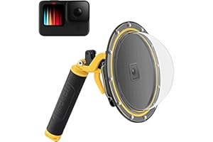 REYGEAK Gopro Dome Port für GoPro Hero 12 Hero 11 Hero 10/9,Unterwasser-15,2 cm GoPro Diving Dome Port mit wasserdichter Abdeckung Hülle + schwimmender Bobber Griff + Trigger (für Hero 12/11/10/9)