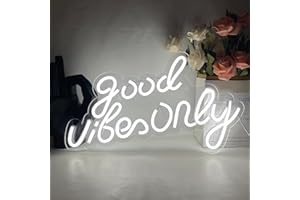 UExnkj-Y LED Good Vibes Blanc Enseigne Néon Acrylique Lettres LED Signes Panneau Lumineux LED Neon pour Chambre Décoration Murale, Fête De Mariage, Chambre De Filles, Hôtel, Bar