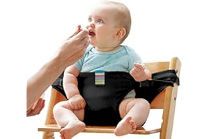 KEHO KEHO KEHONGDUN Baby Dining Chair Safety Seats with Straps, Toddler High Chair Seat Cover Harness Belt,Portable Feeding Booster Seat Strap,Easy Seat Travel High Chair for Home/Restaurants/Shopping (Black)